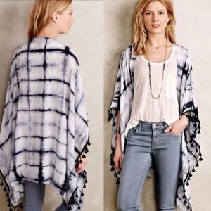 NWT*** Anthropologie Tie Dye Tassel 100% Silk Kimono - OS